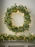 Lights4fun pre lit mistletoe and eucalyptus garland 2m (British brand)