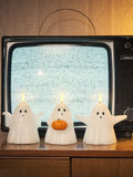 Lights4fun TruGlow ghost candle trio white black orange UK version