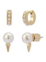 Next AllSaints Silver Tone Pearl Spike Huggie Earrings Set- Buy online at McGrocer