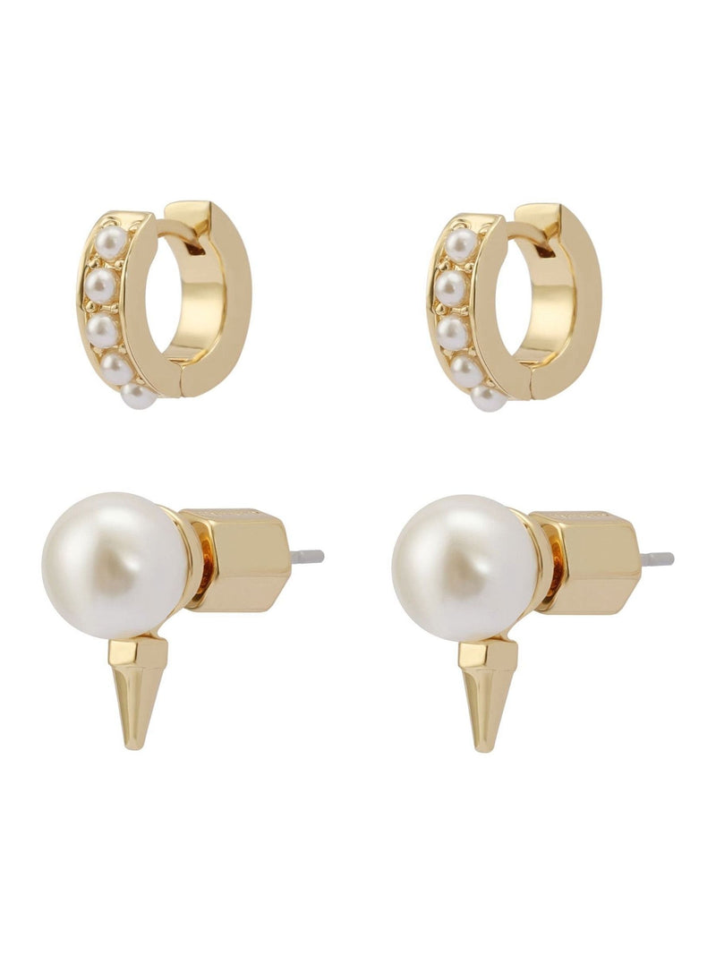 AllSaints pearl spike huggie earring set (British brand)