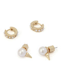 AllSaints pearl spike huggie earring set (British brand)