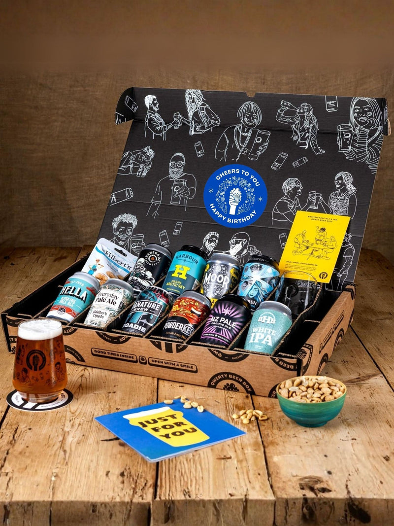 QWERTY Happy Birthday Beer Gift Hamper (British brand)
