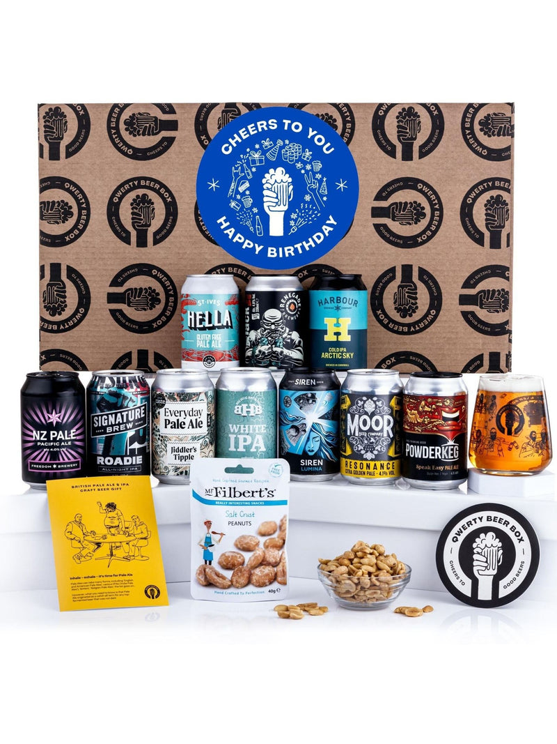 QWERTY Happy Birthday Beer Gift Hamper (British brand)