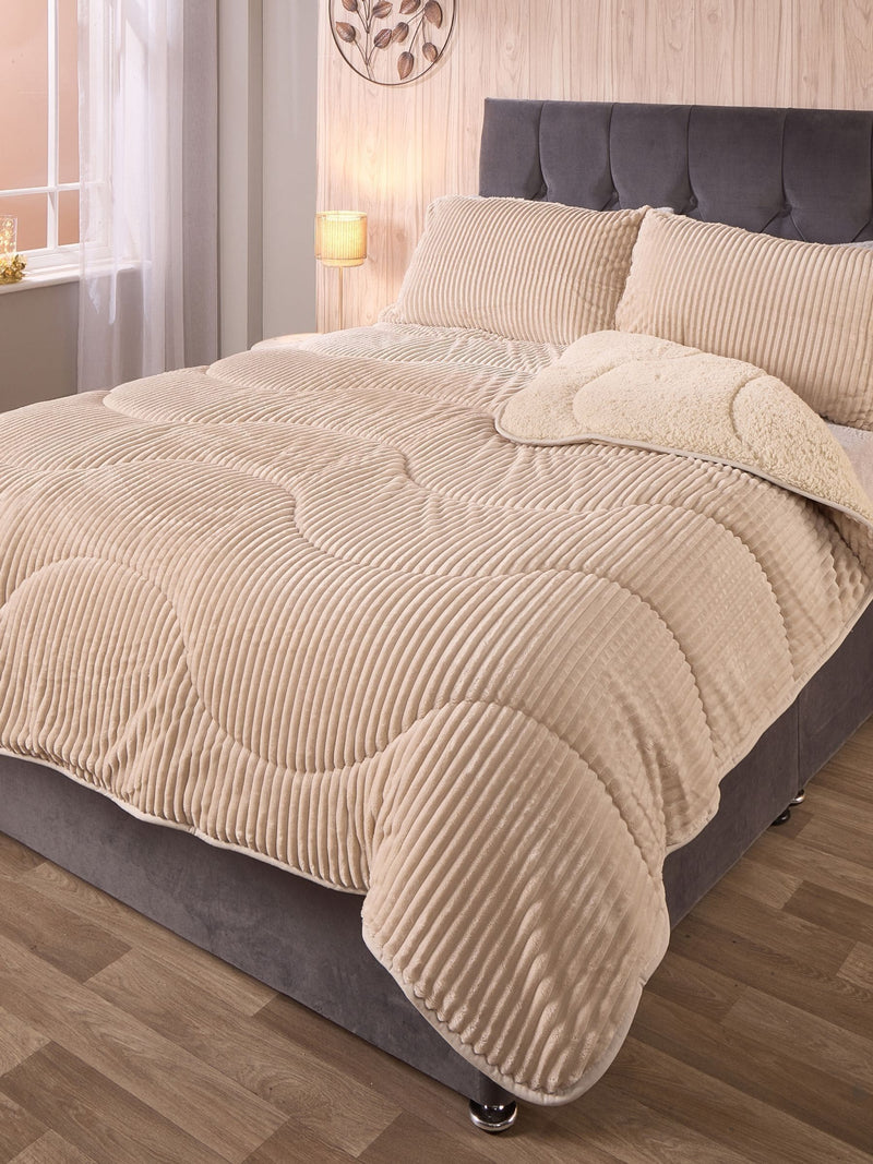 Downland 10.5 tog velvet cord coverless duvet, imported from the UK