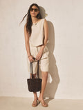 Wooden beaded shoulder bag in chocolate brown, imported from the UK