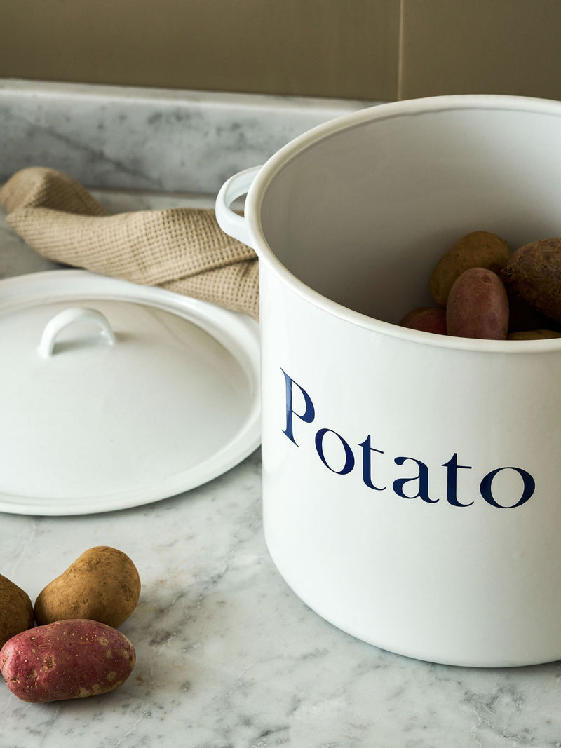 Garden Trading white enamel potato store, UK version