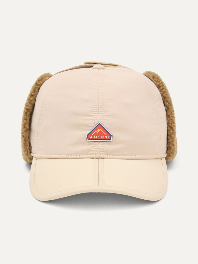 Sealskinz Upton waterproof puffer hat cream (British brand)