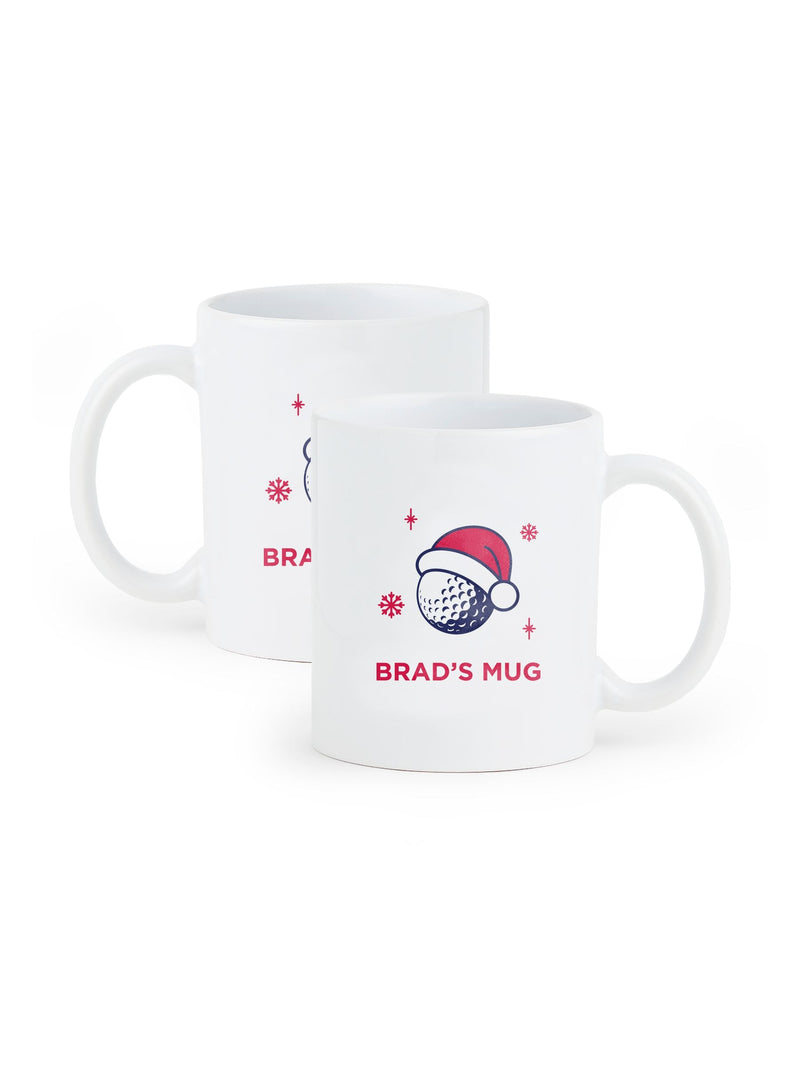 My American Golf personalised Santa hat mug (British brand)