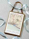 Posh Totty Designs personalised baby map print hand stitched heart 10x15cm (British brand)