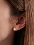 Posh Totty Designs petite 9ct gold initial stud earrings (British brand)