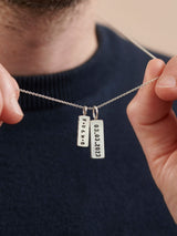 Next Posh Totty Designs Personalised Double Tag Sterling Silver Necklace, 20 inch Chain- Buy online at McGrocer