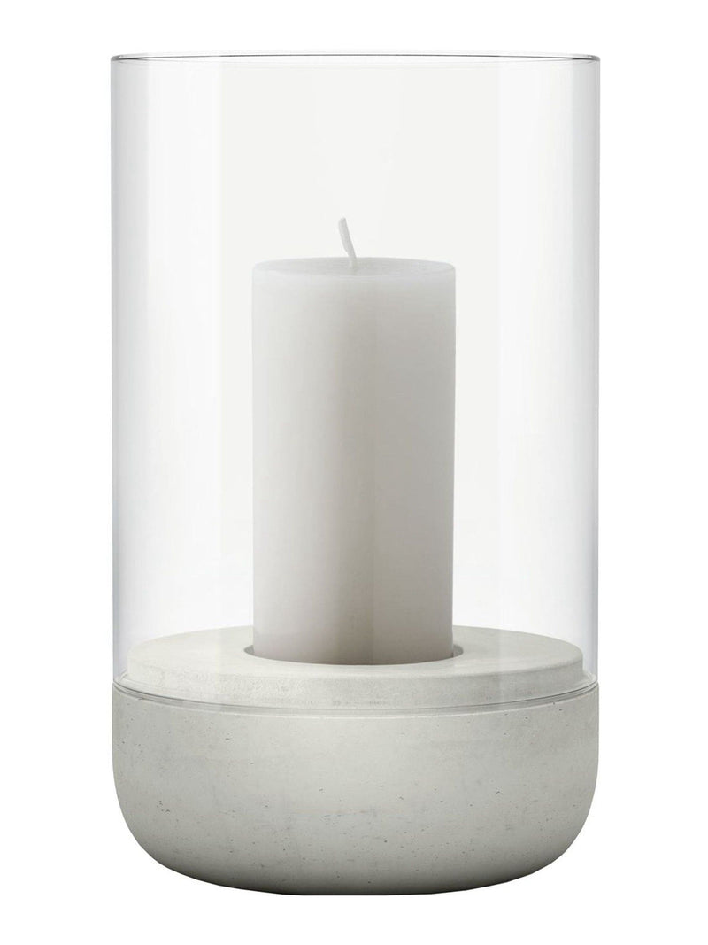 blomus grey CALMA tealight holder concrete glass, UK version