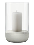 blomus grey CALMA tealight holder concrete glass, UK version