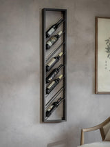 Next One.World Black Portland 8 Bottle Wall-Mounted Wine Rack, H140 x W30 x D9cm- Buy online at McGrocer