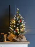 Festive prelit berry and cone table tree 60cm (British brand)