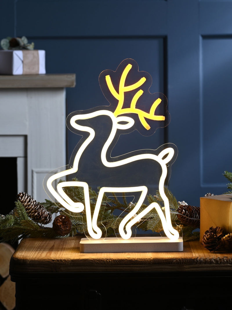 Neon Flex Reindeer festive LED decoration 27cm x 36cm (British brand)