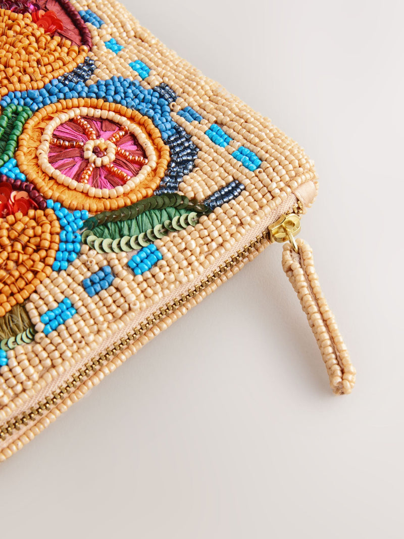 Orange beaded pouch 12x18 cm, UK version