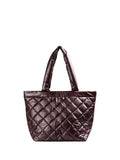 Scalpers red quilted skull tote bag with dimensions, imported from the UK