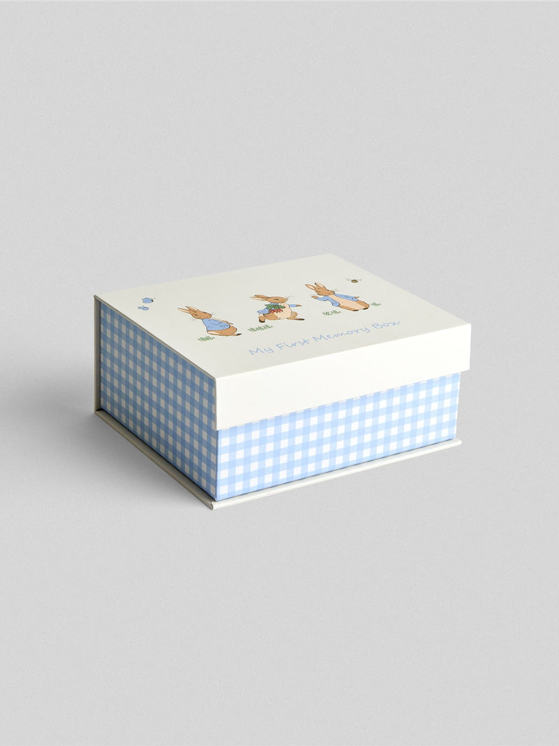 JoJo Maman Bébé Peter Rabbit keepsake memory box blue gingham, UK version