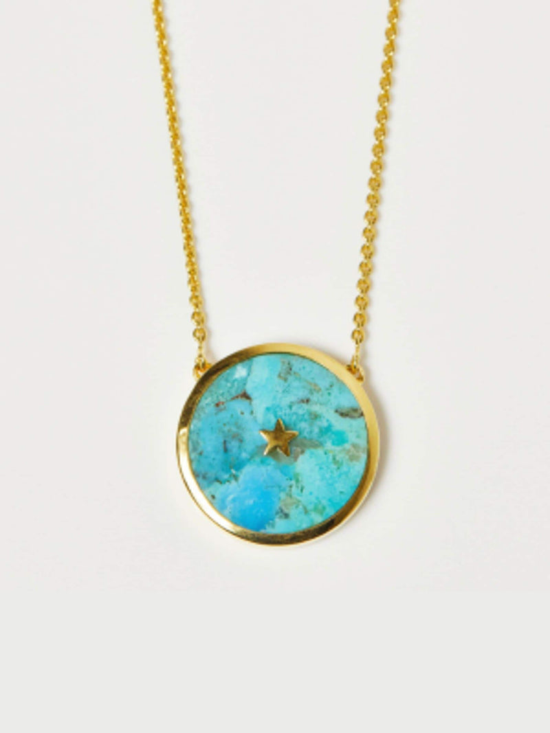 Carrie Elizabeth turquoise pendant necklace 14k gold vermeil (British brand)