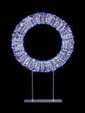 Premier Decorations table top wreath silver with white LEDs 45cm, imported from the UK
