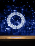 Premier Decorations table top wreath silver with white LEDs 45cm, imported from the UK