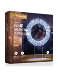 Premier Decorations table top wreath silver with white LEDs 45cm, imported from the UK