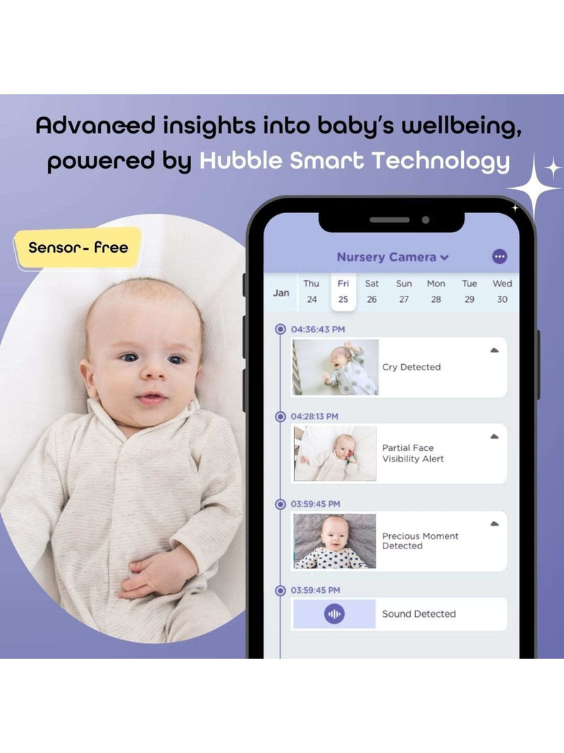 Hubble white Go Baby 2K QHD baby monitor, UK version