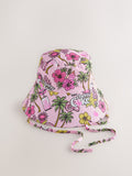 Cherry Coke pink tropical print bucket hat - British product