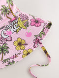 Cherry Coke pink tropical print bucket hat - British product