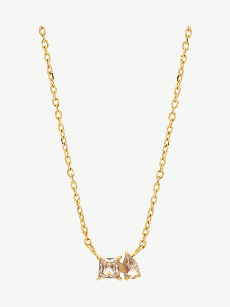 D.LOUISE gold tone cubic zirconia pendant necklace (British brand)