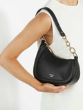 Dune London black leather shoulder bag (British brand)