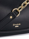 Dune London black leather shoulder bag (British brand)