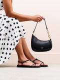 Dune London black leather shoulder bag (British brand)