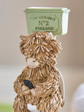 Hamish the Highland Cow bathroom ornament, UK version