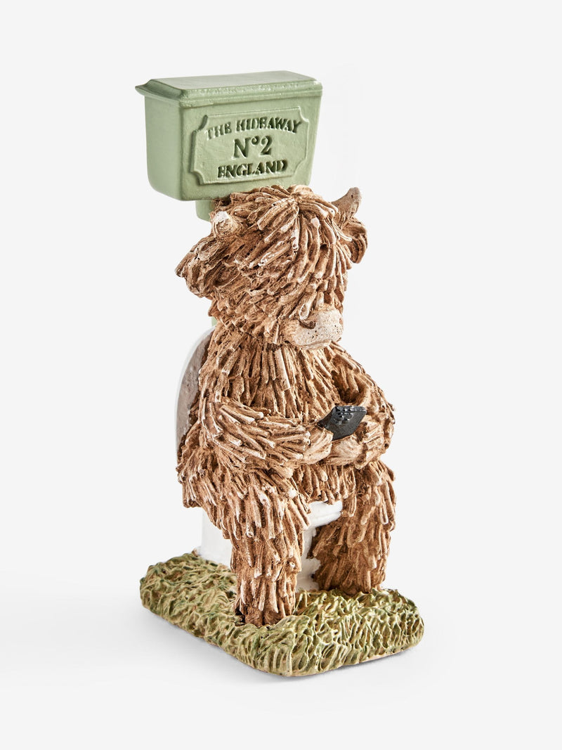 Hamish the Highland Cow bathroom ornament, UK version
