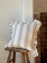 Next Ellenvale Interiors Natural Hallie Ruffle Stripe Cushion Cover 45 x 45cm- Buy online at McGrocer