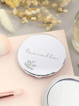Next PMC Personalised Floral Round Compact Mirror- Buy online at McGrocer