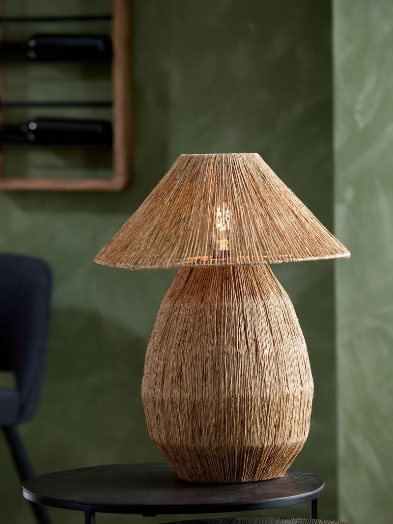 Light & Living Maruva jute table lamp 55 cm, imported from the UK