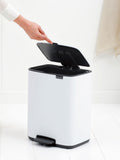 Brabantia White Bo pedal bin, 12L - British product