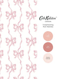 Cath Kidston pink ribbon bow wallpaper A4 sample, imported from the UK