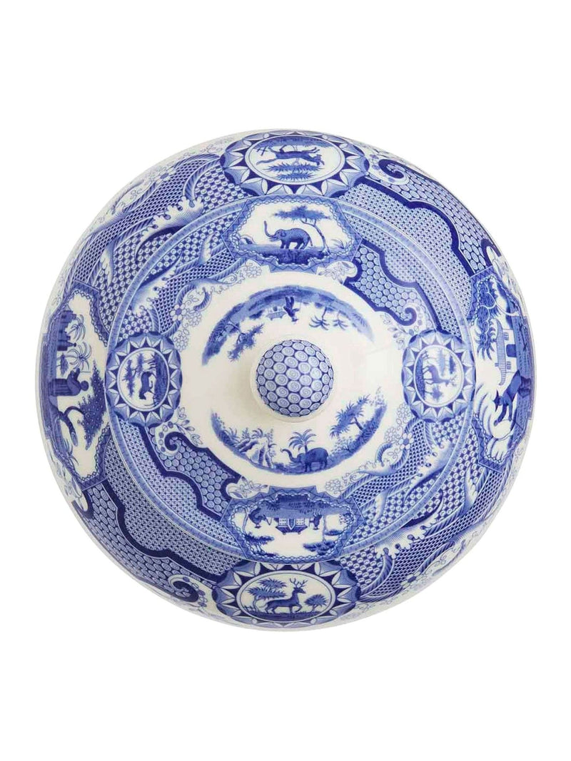 Spode Blue Italian Gothic Castle vase 36cm (British brand)