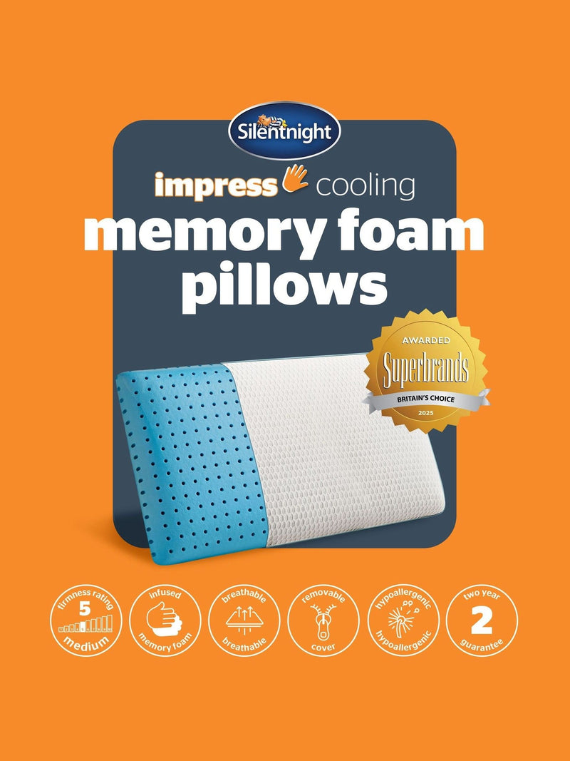 Silentnight Impress cooling memory foam pillow, imported from the UK