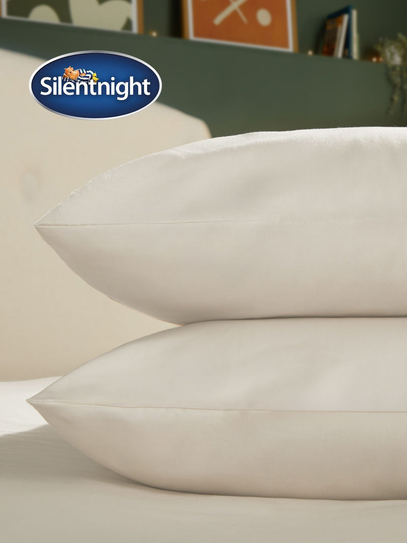 Silentnight almond white brushed cotton pillowcase pair - British product