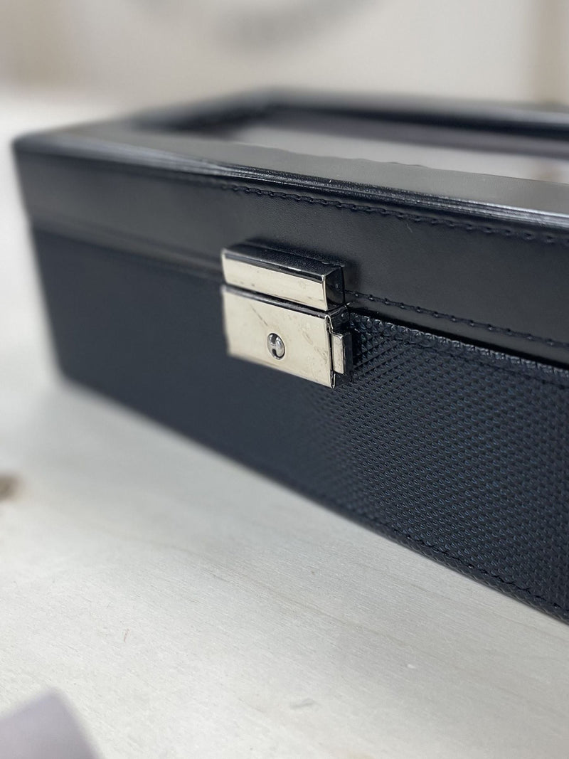 Solesmith black personalised stag watch box (British brand)
