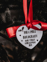 Next Solesmith First Married Christmas Personalised Ceramic Decoration 8x6cm- Buy online at McGrocer