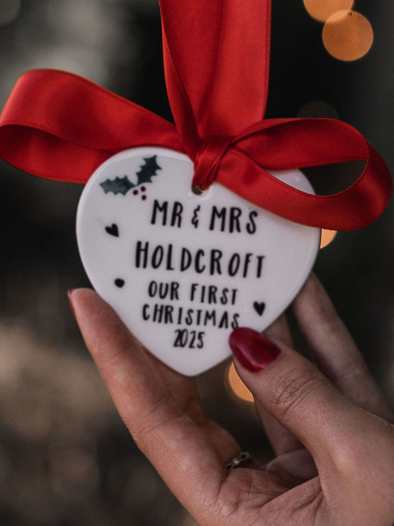 Solesmith first married personalised ceramic decoration 8x6cm - British product