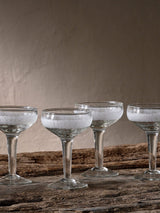 Next Nkuku Anara Etched Clear Champagne Glasses Set of 4- Buy online at McGrocer