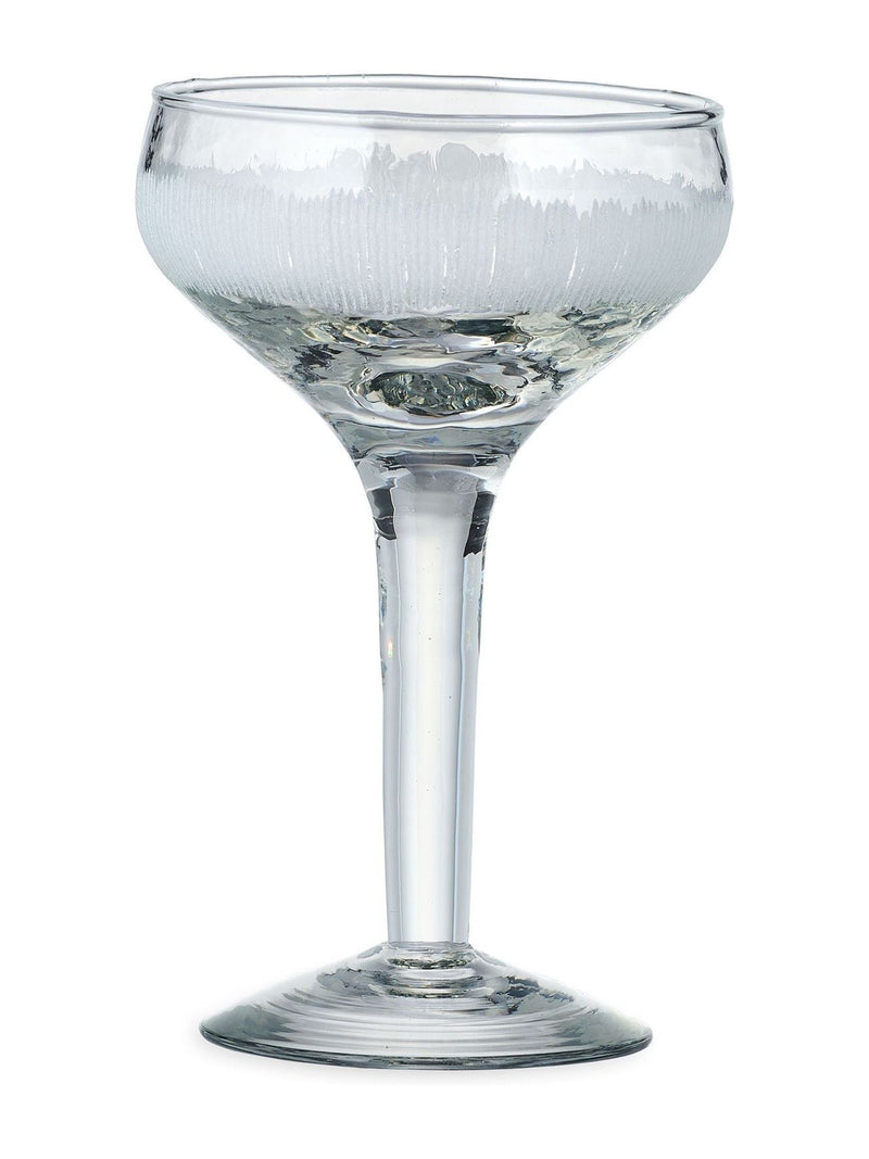 Nkuku Clear Anara etched champagne glasses set of 4, imported from the UK