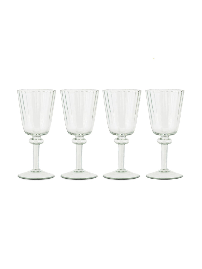 Nkuku clear Minati wine glasses set of 4, 18cm height (British brand)